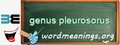 WordMeaning blackboard for genus pleurosorus